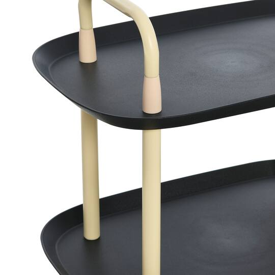 Hello Honey® Main + Mesa™ -Tier Modern Plastic and Metal Trolley